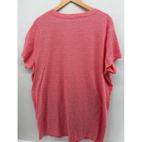 Lands end Women's‎ T-Shirt Dress Plus Size 2X Coral Striped Pockets - Picture 6 of 8